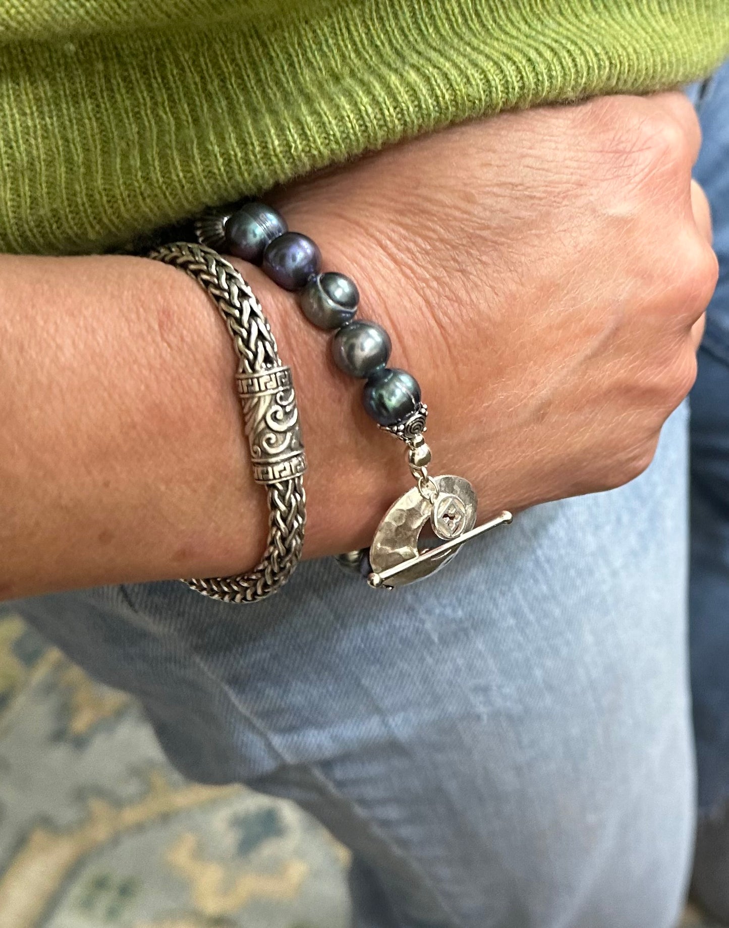 Peacock Pearl Bracelet