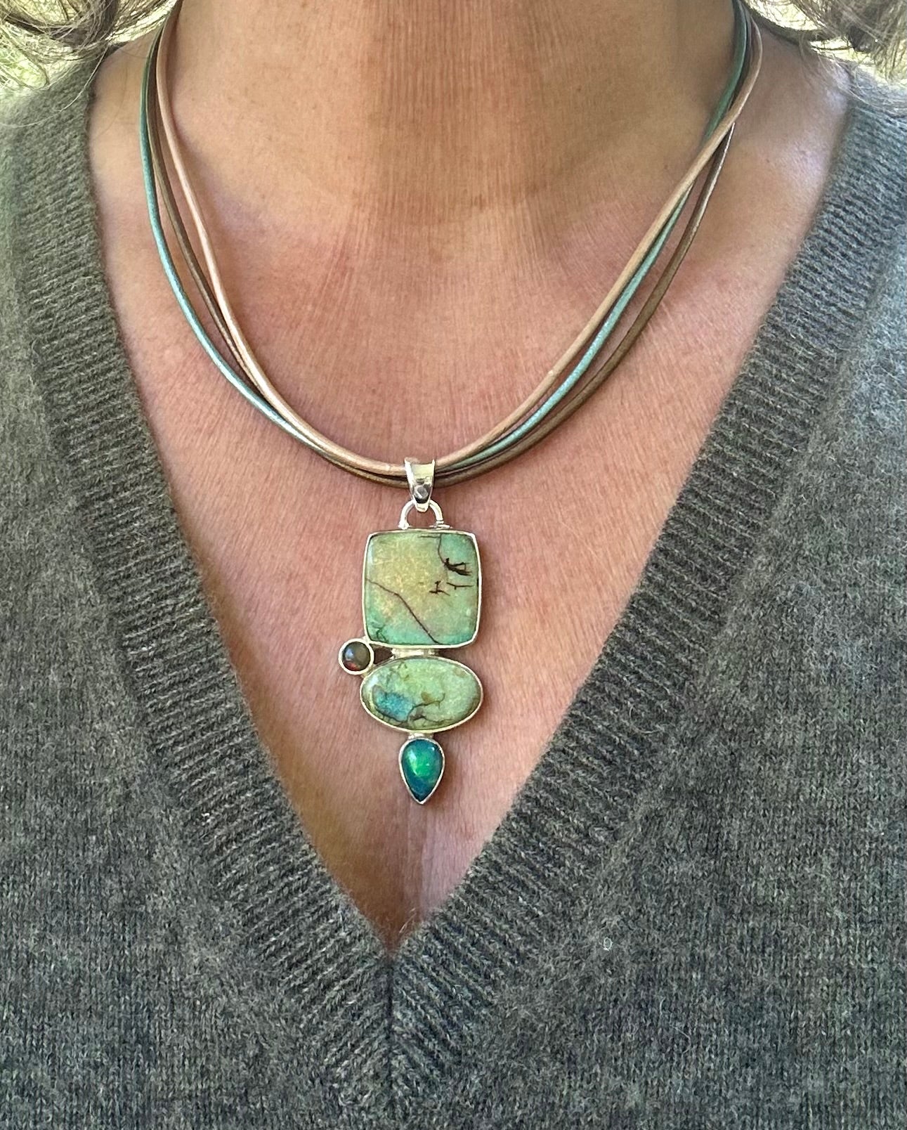 Bronze Peacock Pearl Necklace