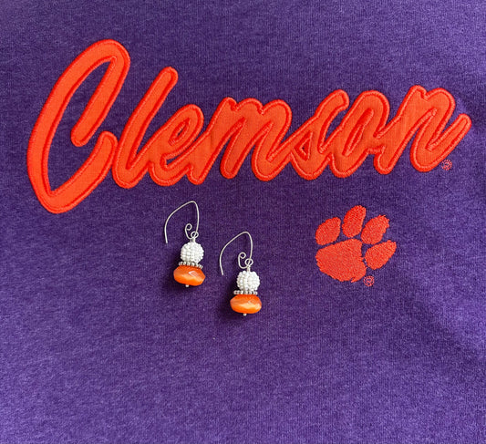 Orange Cateye Earrings