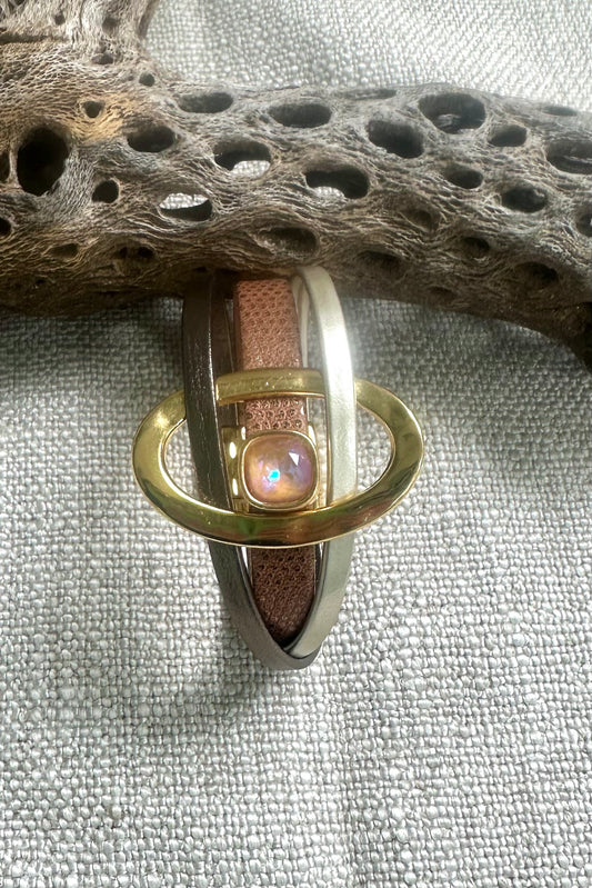 Caramel Golden Tone Medallion Bracelet