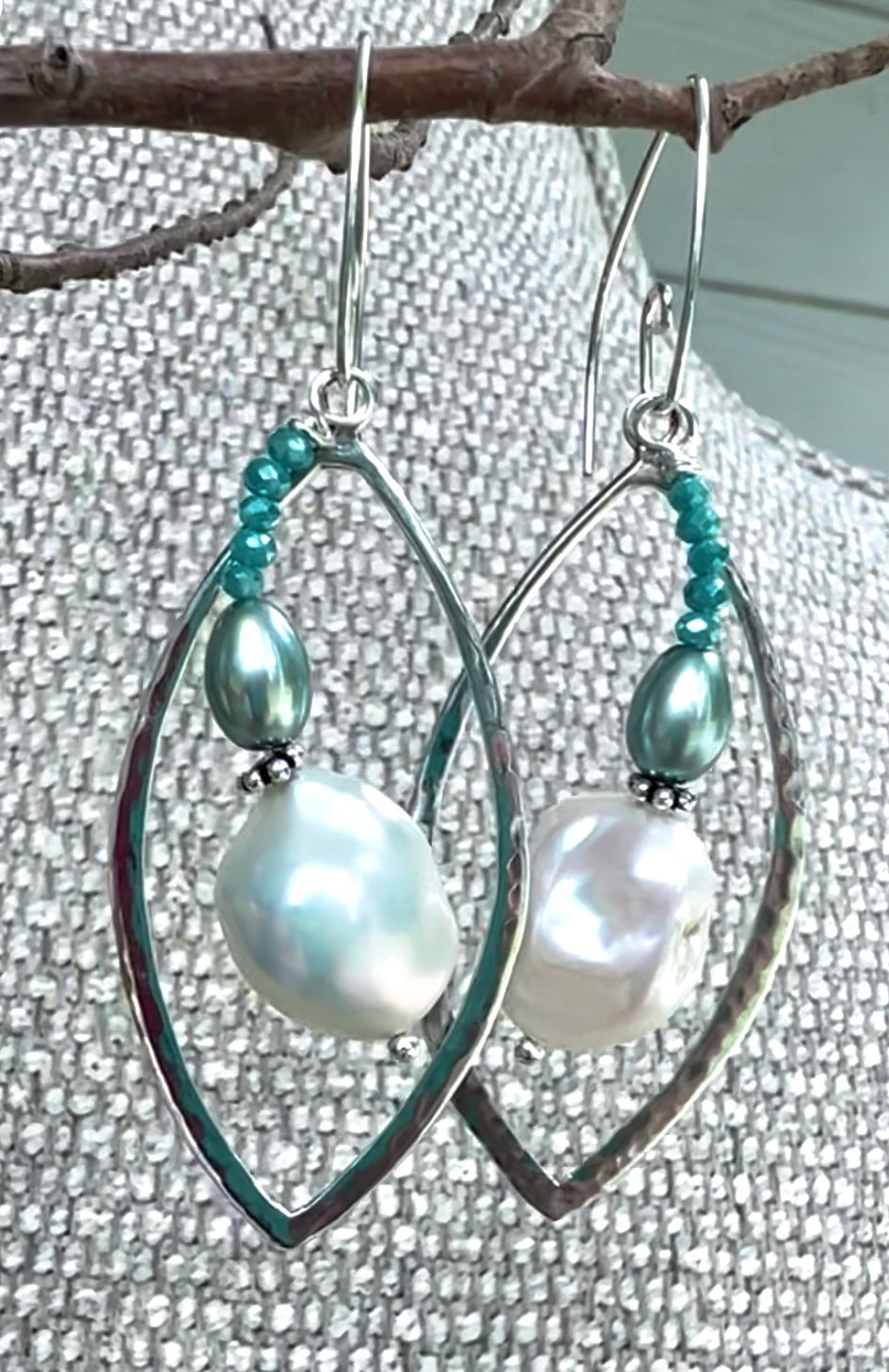 Aqua Pearl Earrings