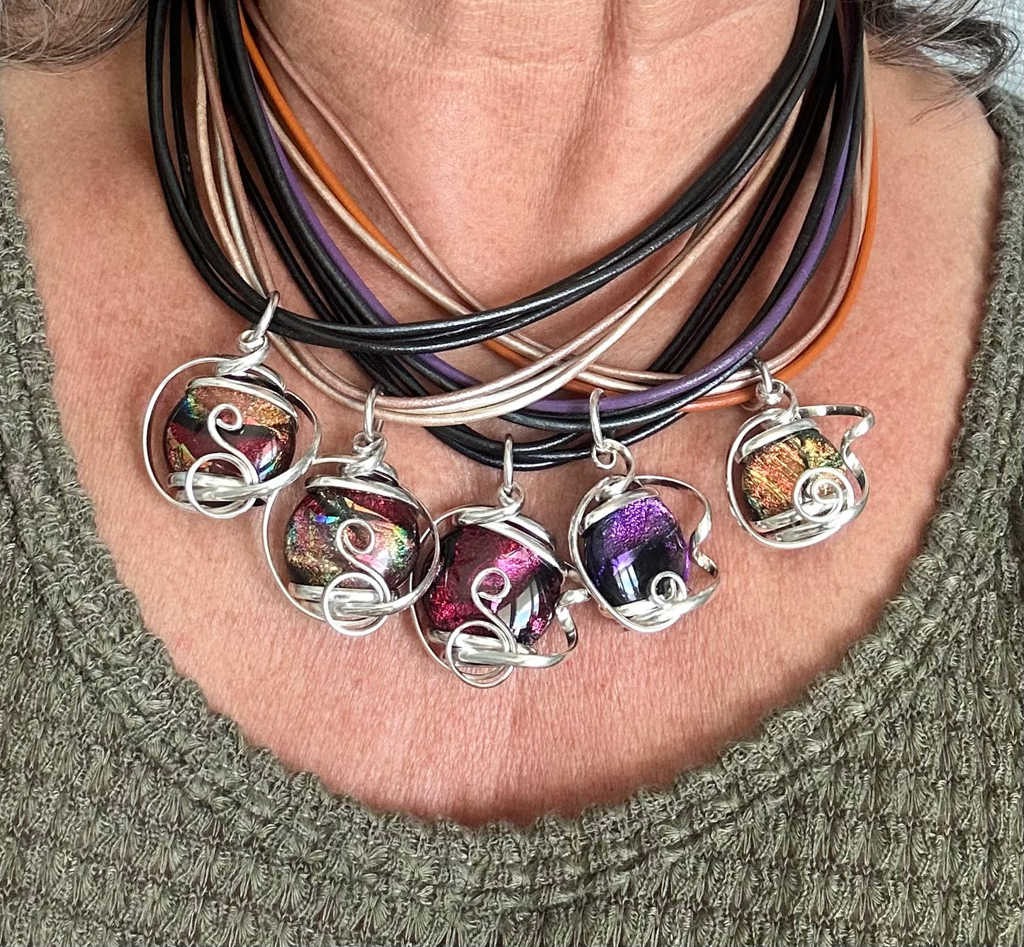 Sunset Dichoric Necklaces