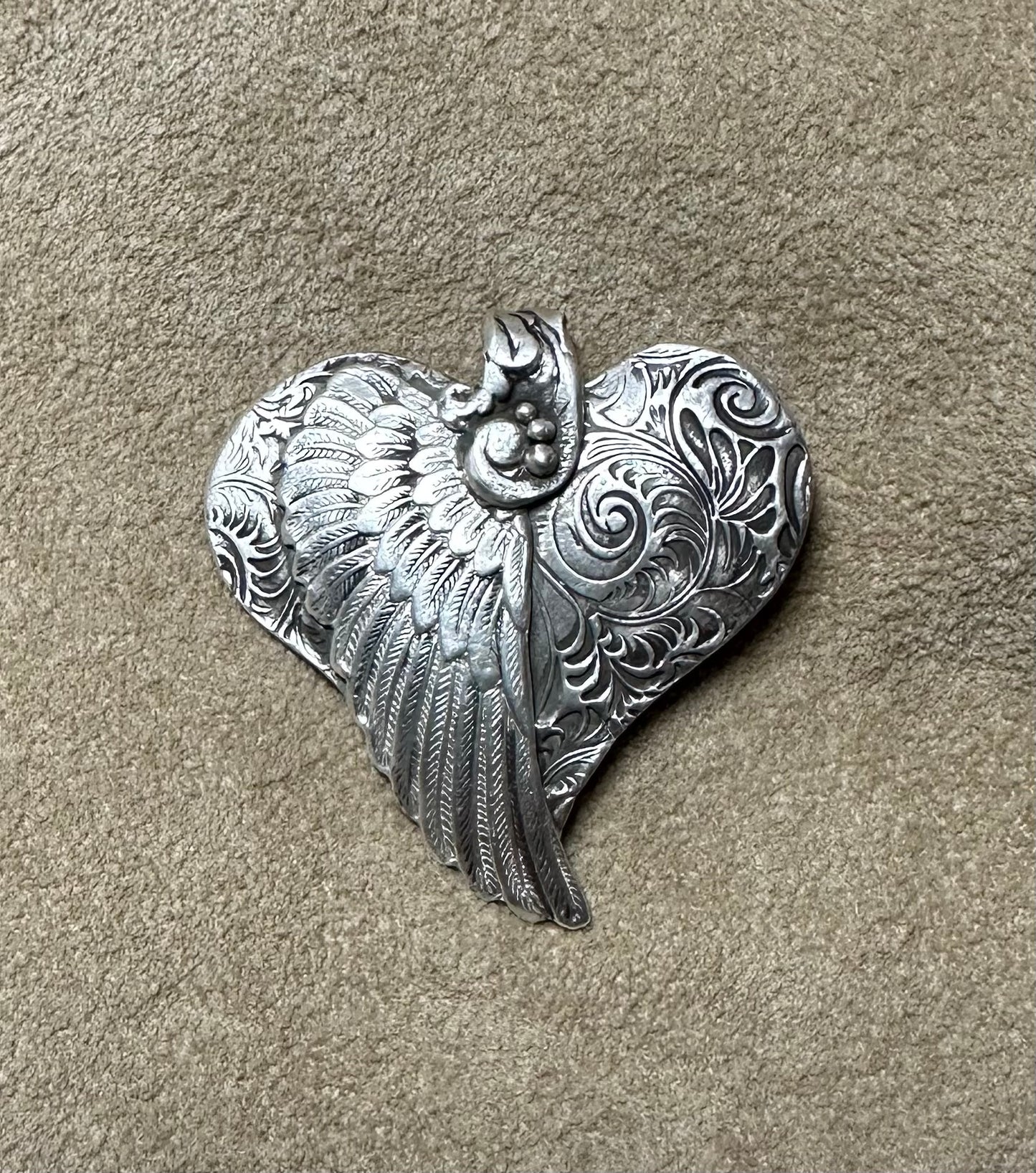 Artisan Heart with Wing Pendant
