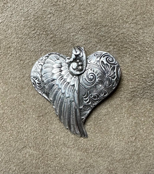 Artisan Heart with Wing Pendant