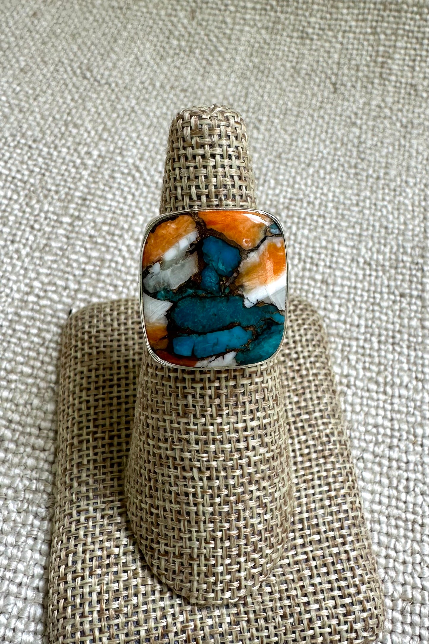 Spiny Oyster & Turquoise Ring
