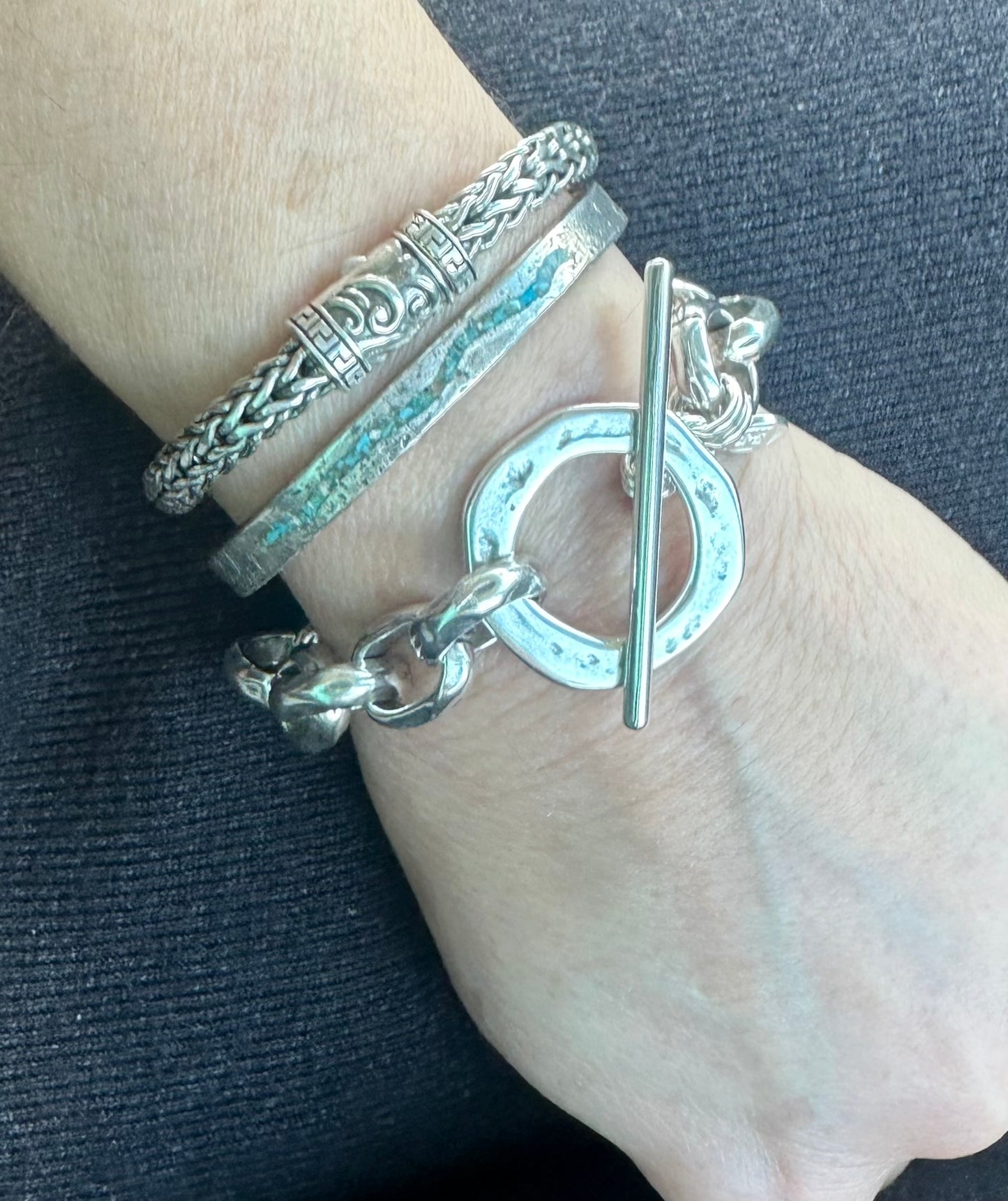 Large Link Silver Bracelet