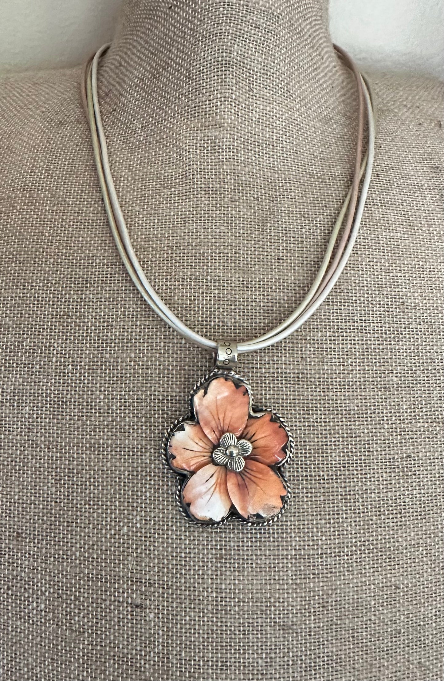 Carved Forever Flower Necklace