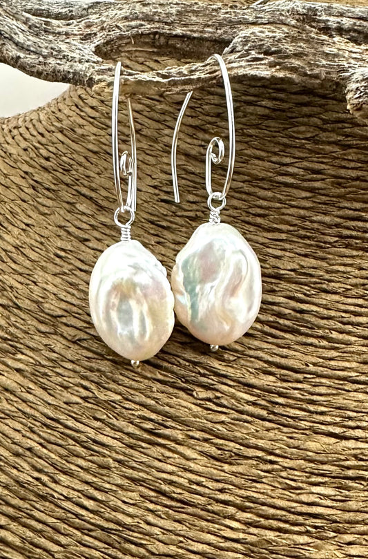 Classic Coin Pearl Earrings