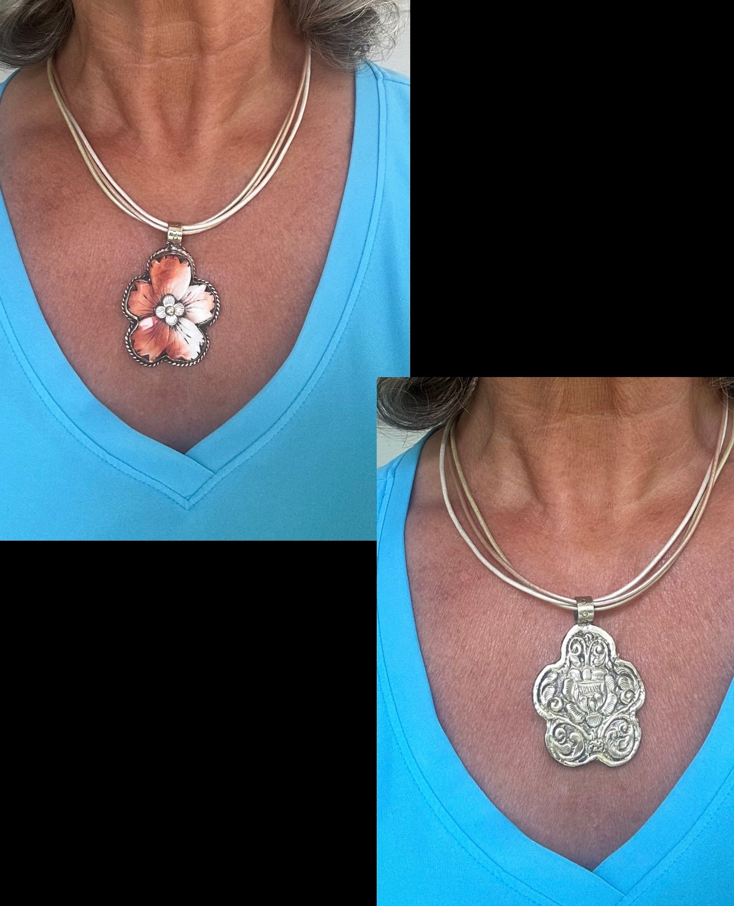 Carved Forever Flower Necklace