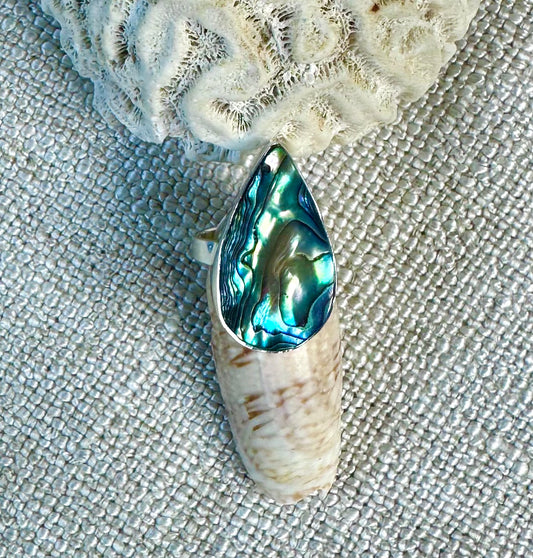 Teardrop Abalone Shell Ring