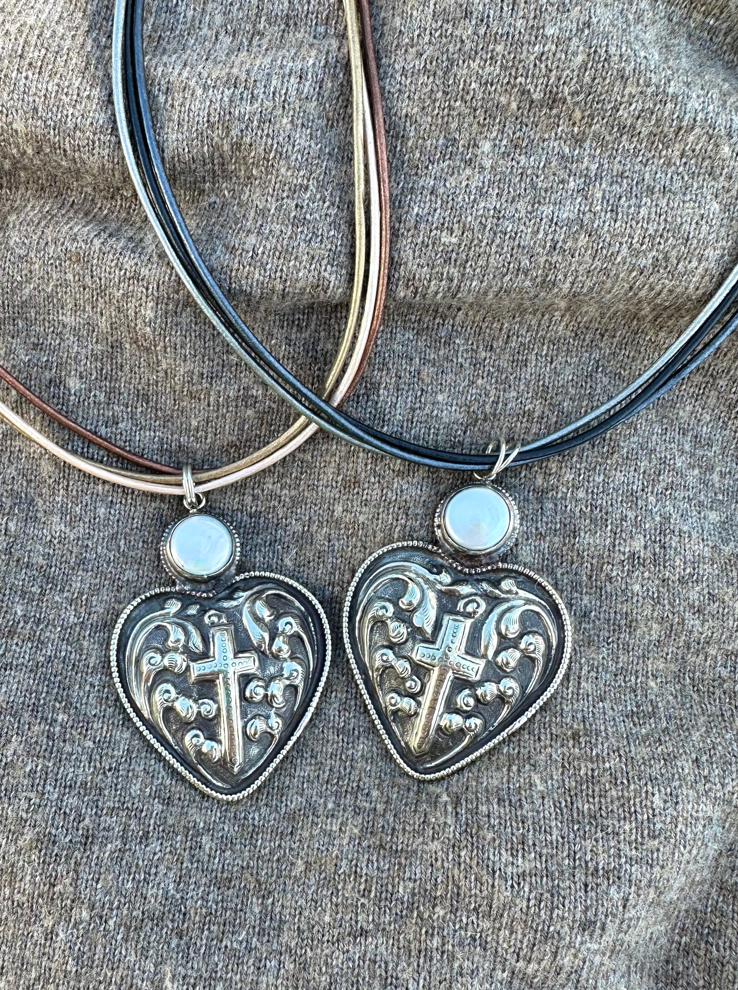 Boho Heart with Cross Necklace