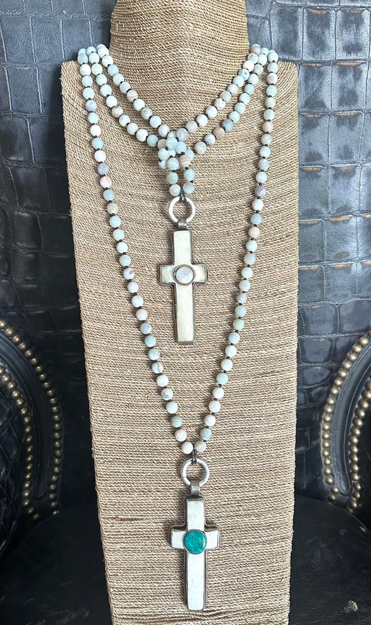 Weathered Grace Cross Necklace