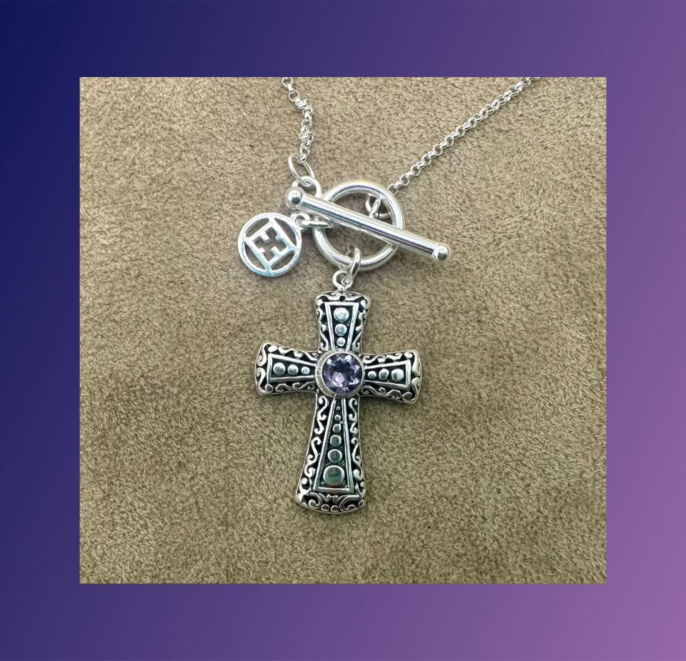 Amethyst Cross Necklace