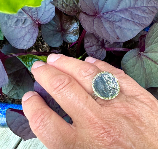 Sterling and Gold “Moon” Ring