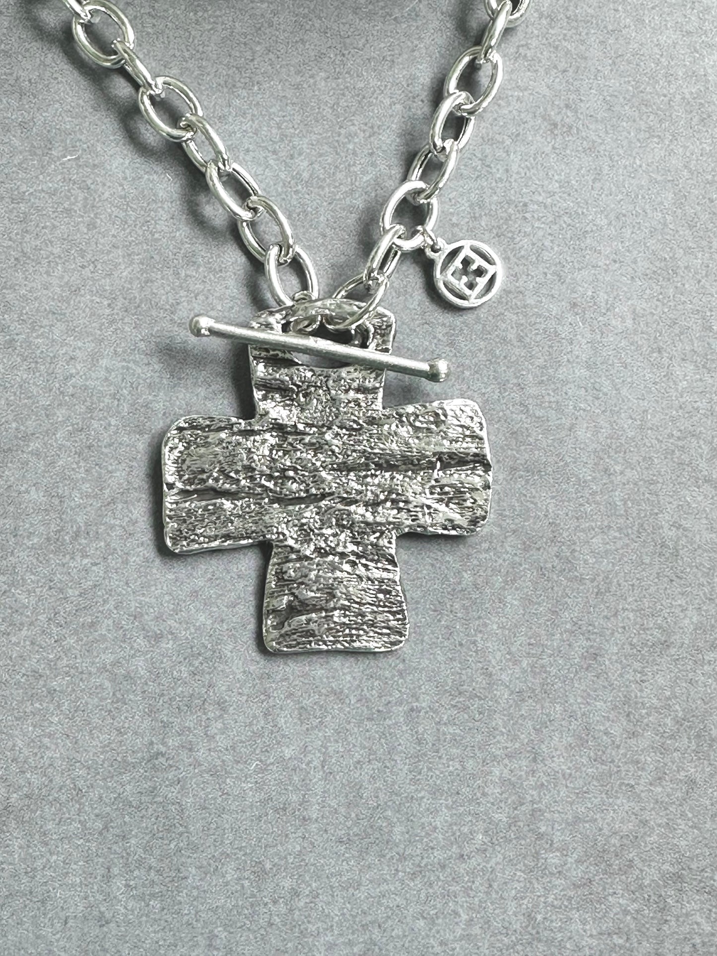 Palm Bark Cross Necklace