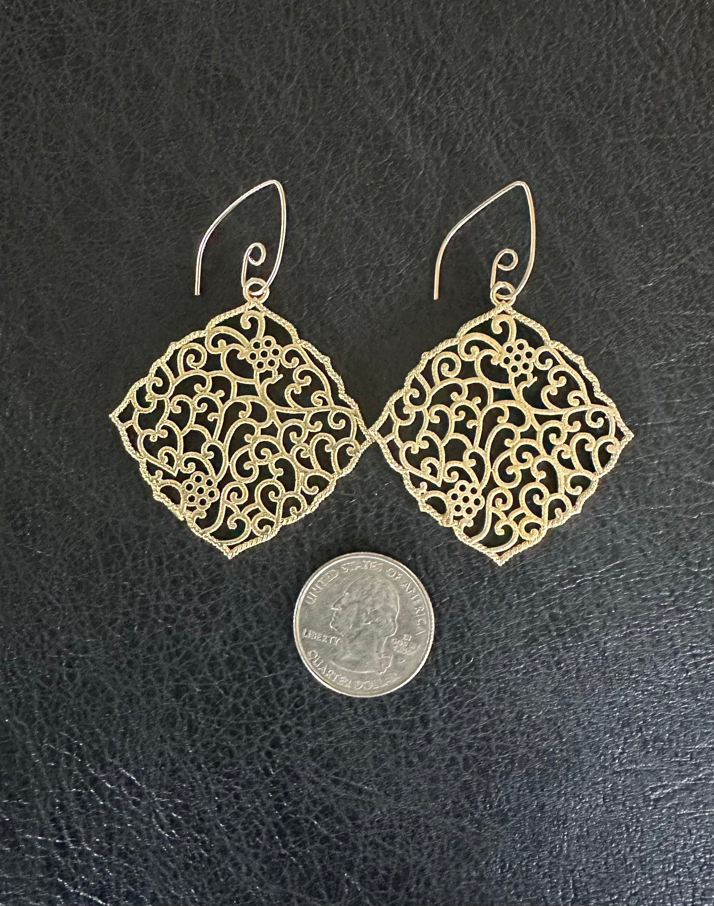 Golden Lace Drop Earrings