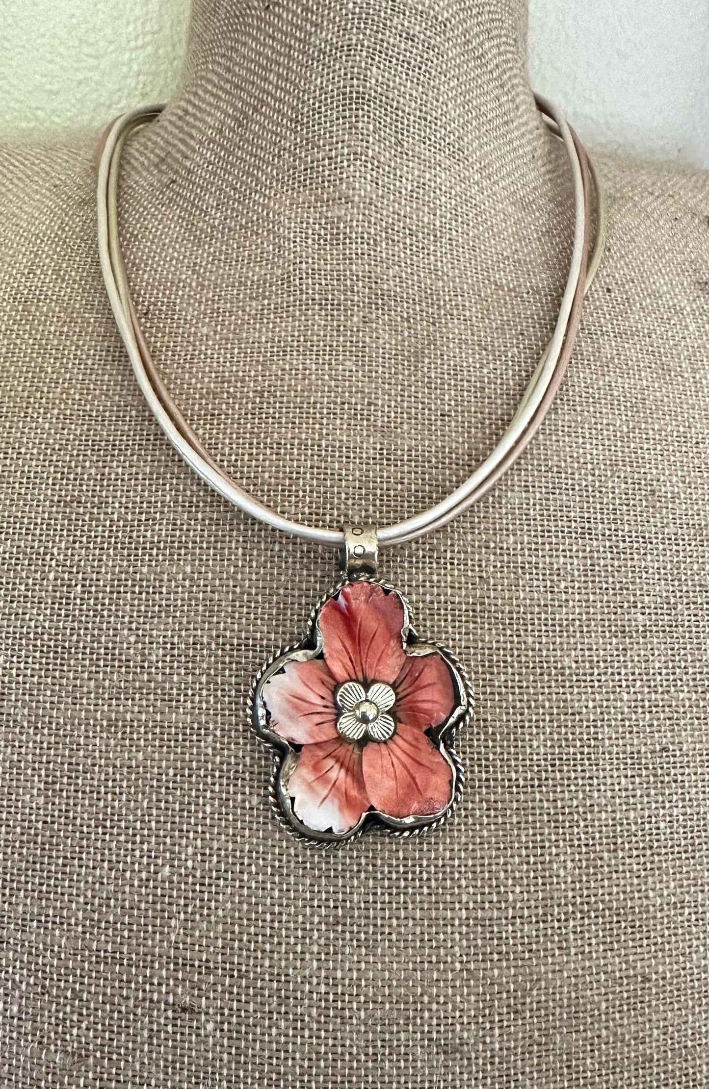 Carved Forever Flower Necklace