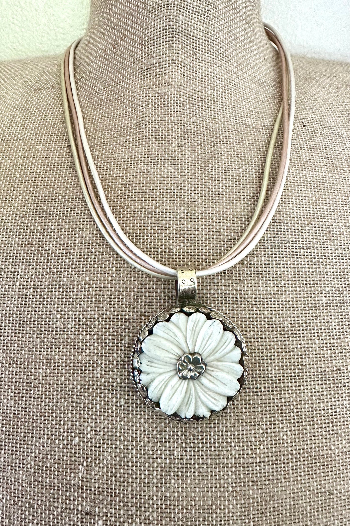 Carved Forever Flower Necklace