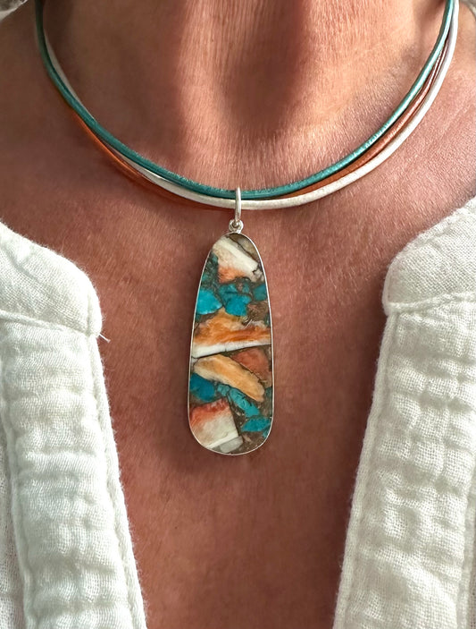 Turquoise with Spiny Oyster Necklace