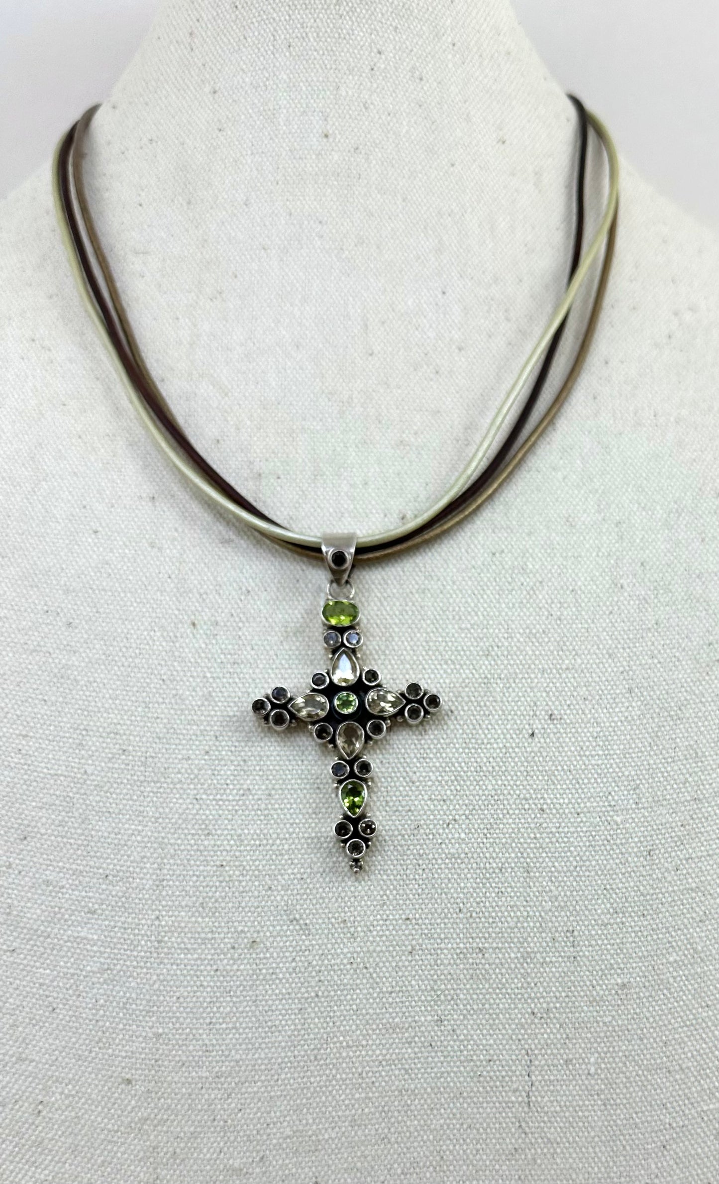 Gemstone Cross Necklace