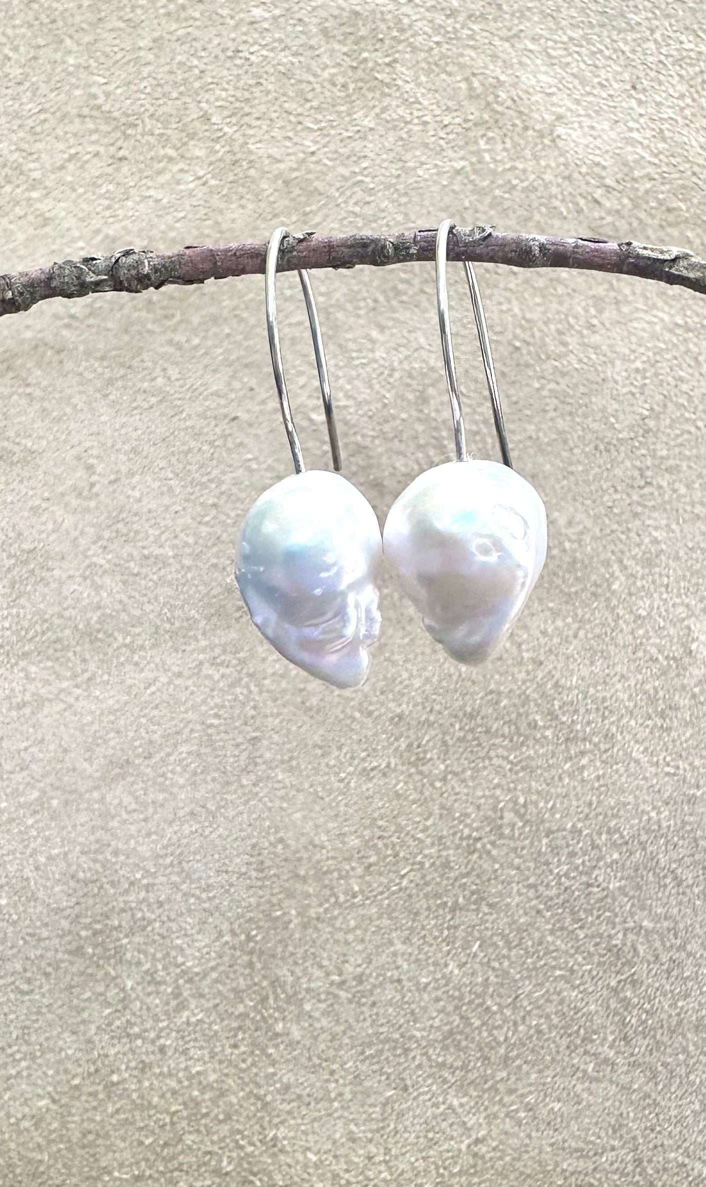 Large Baroque Pearl Earrings