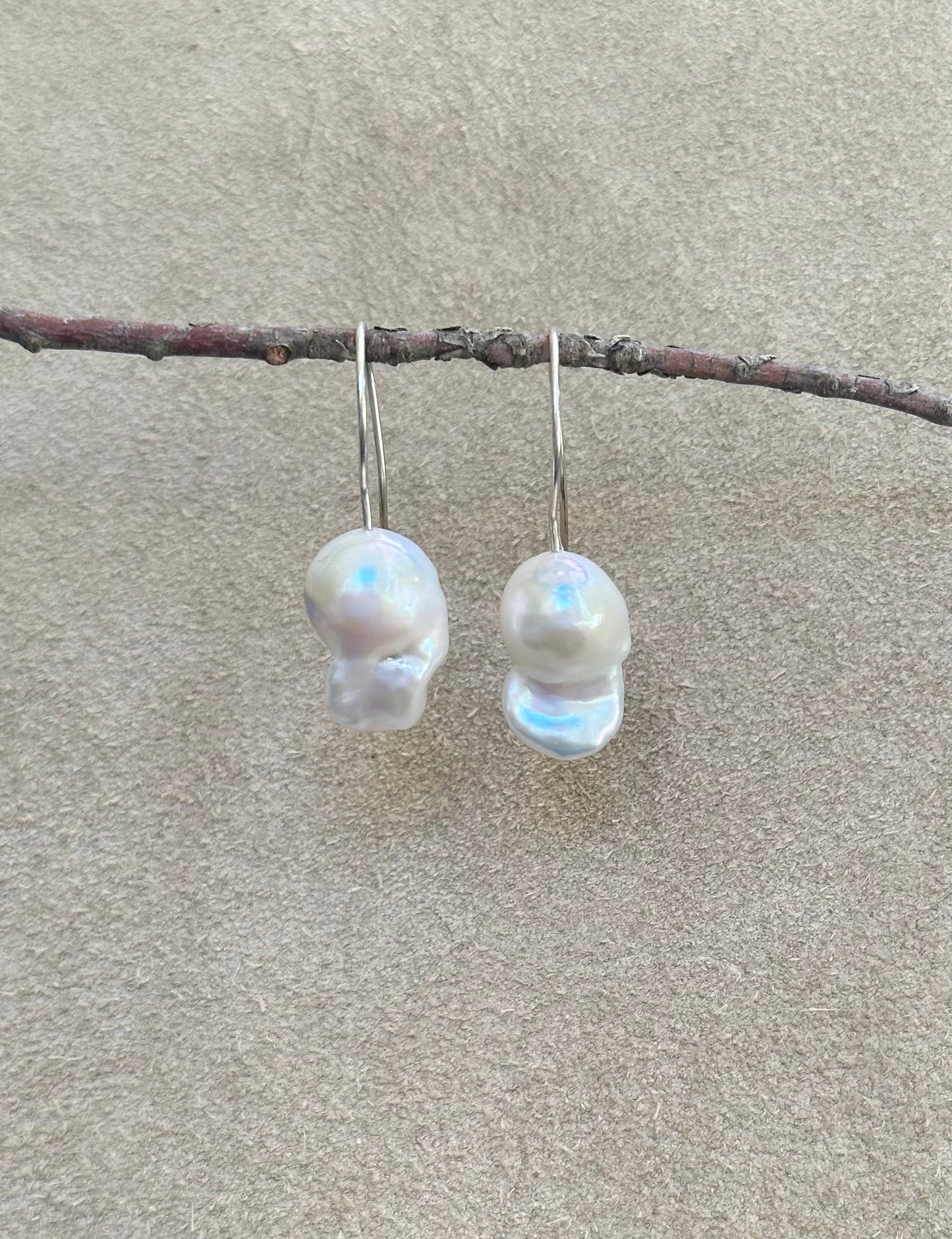 Large Baroque Pearl Earrings