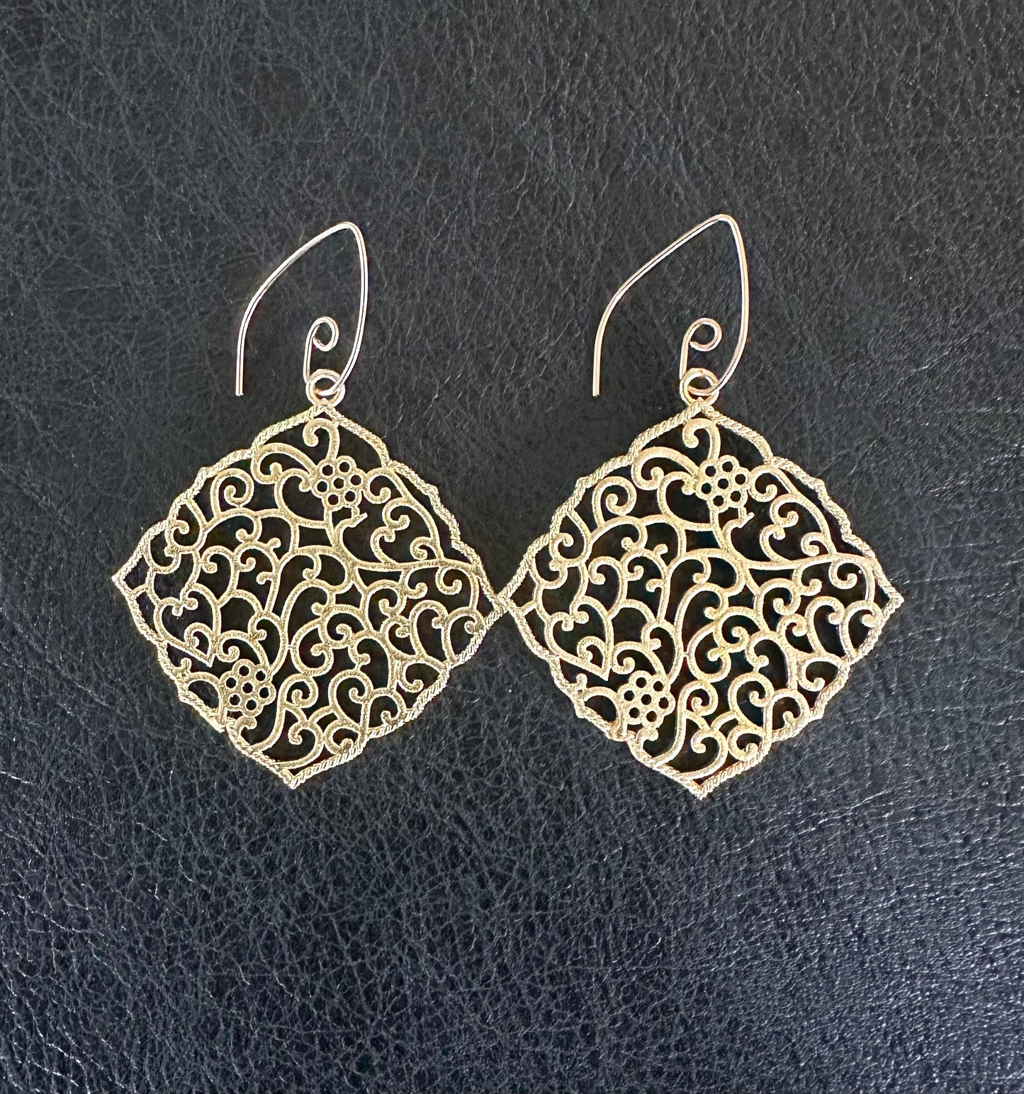 Golden Lace Drop Earrings