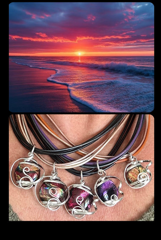 Sunset Dichoric Necklaces