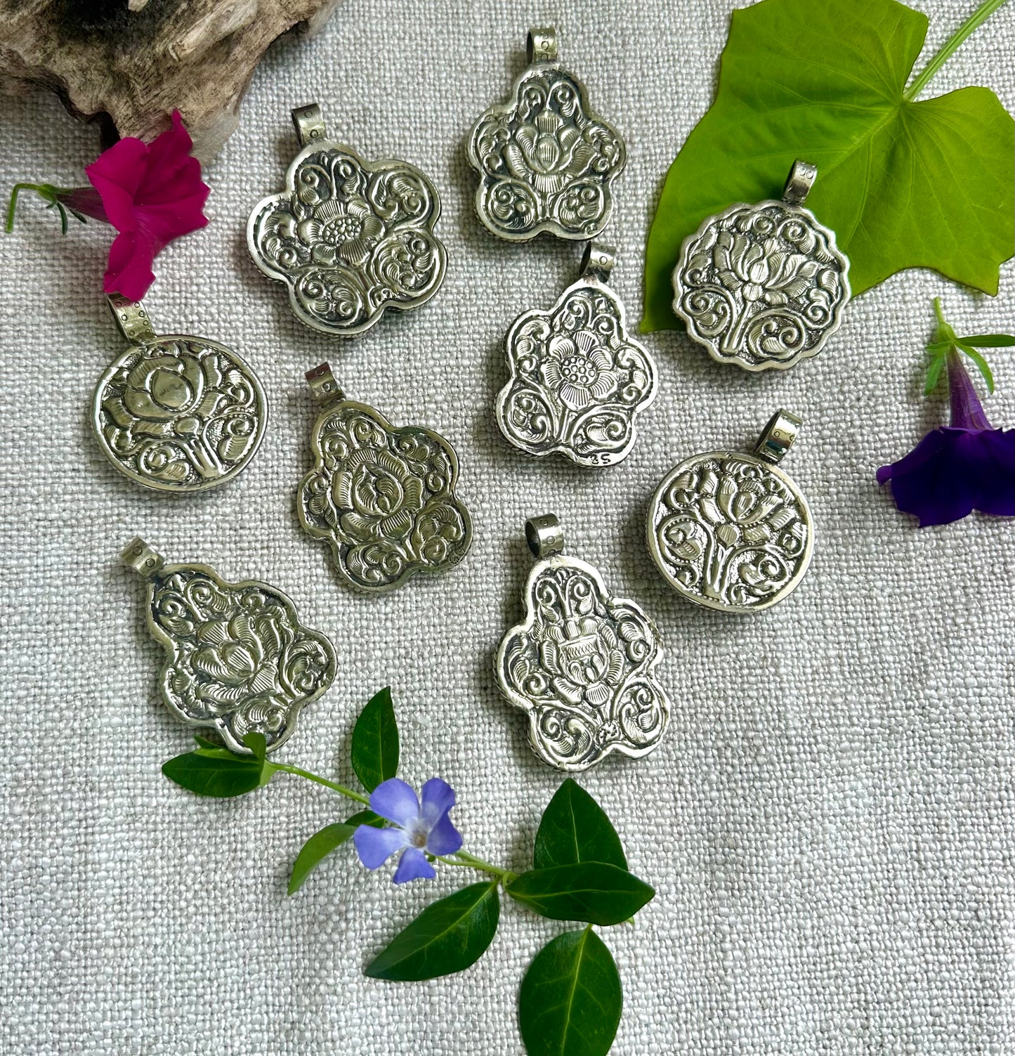 Carved Forever Flower Necklace
