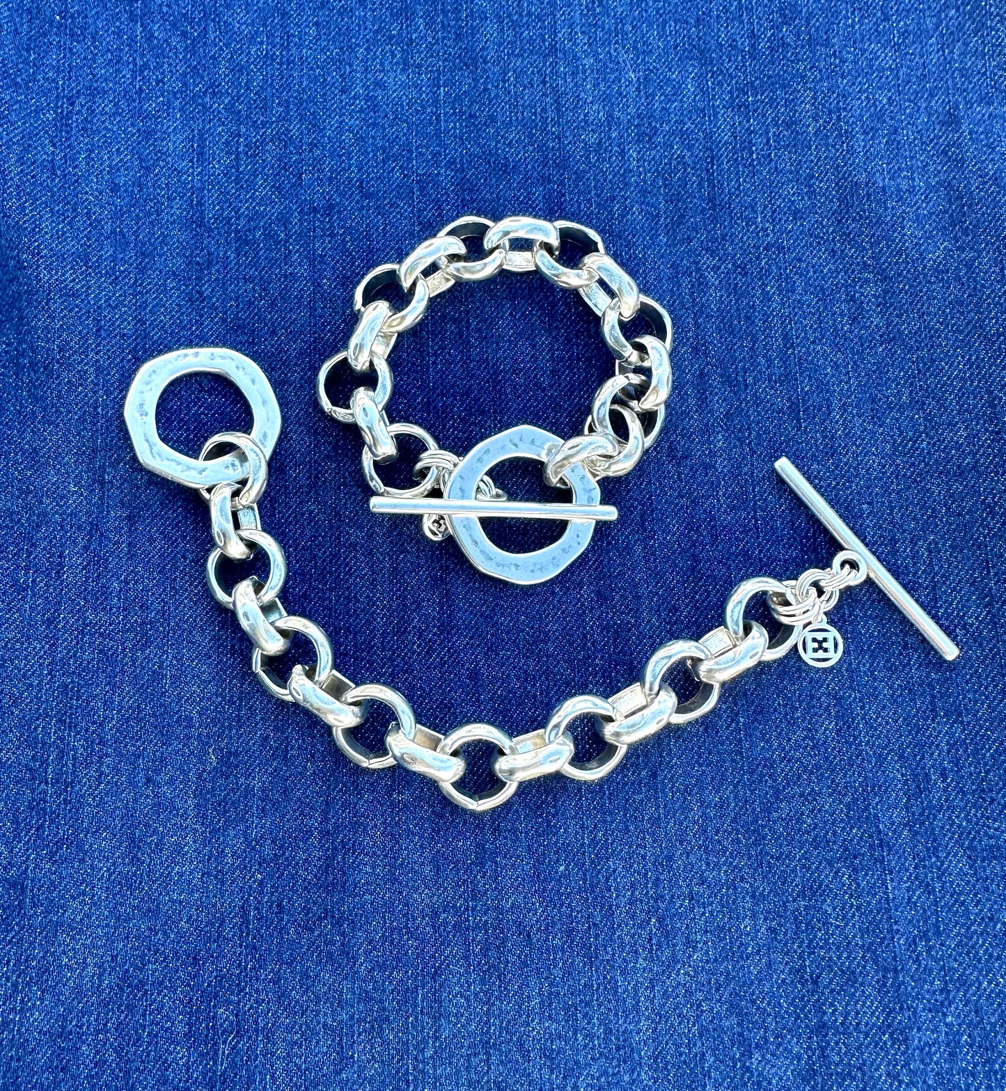 Large Link Silver Bracelet