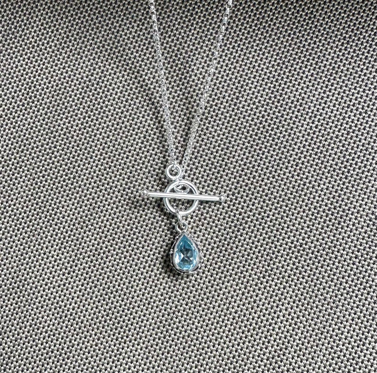 Tiny Blue Topaz Necklace