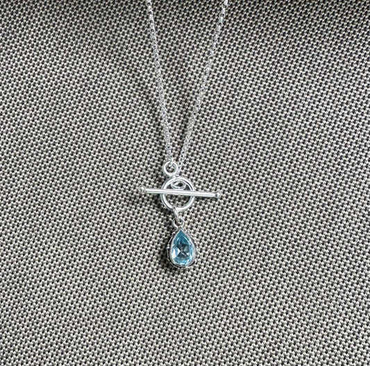 Tiny Blue Topaz Necklace