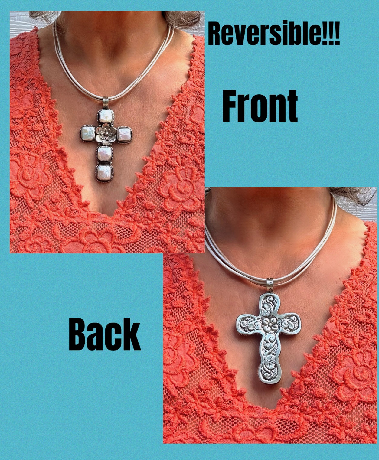 Beautiful Pearl Cross Necklace