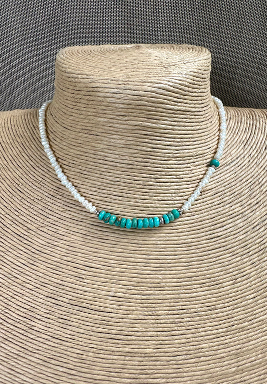 Freshwater Pearls and Turquoise Necklace