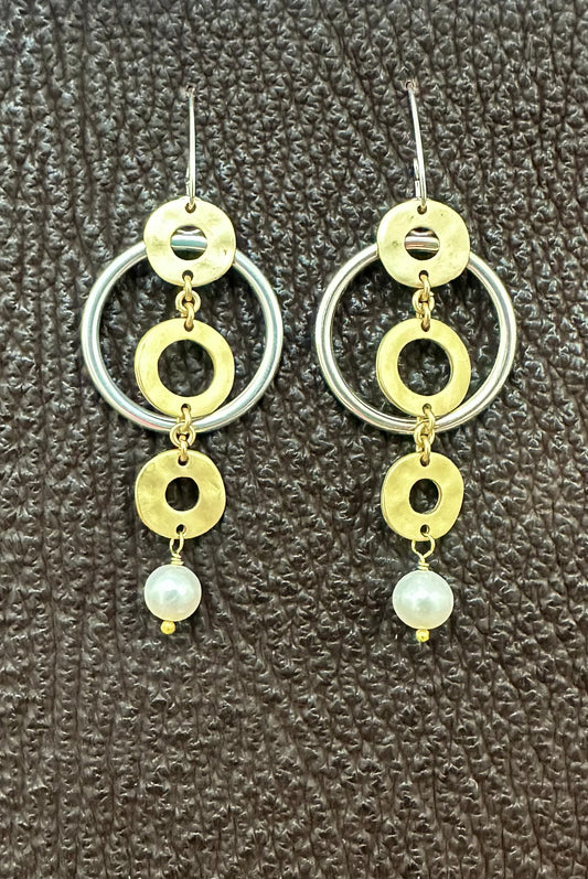Silver and Gold Earrings