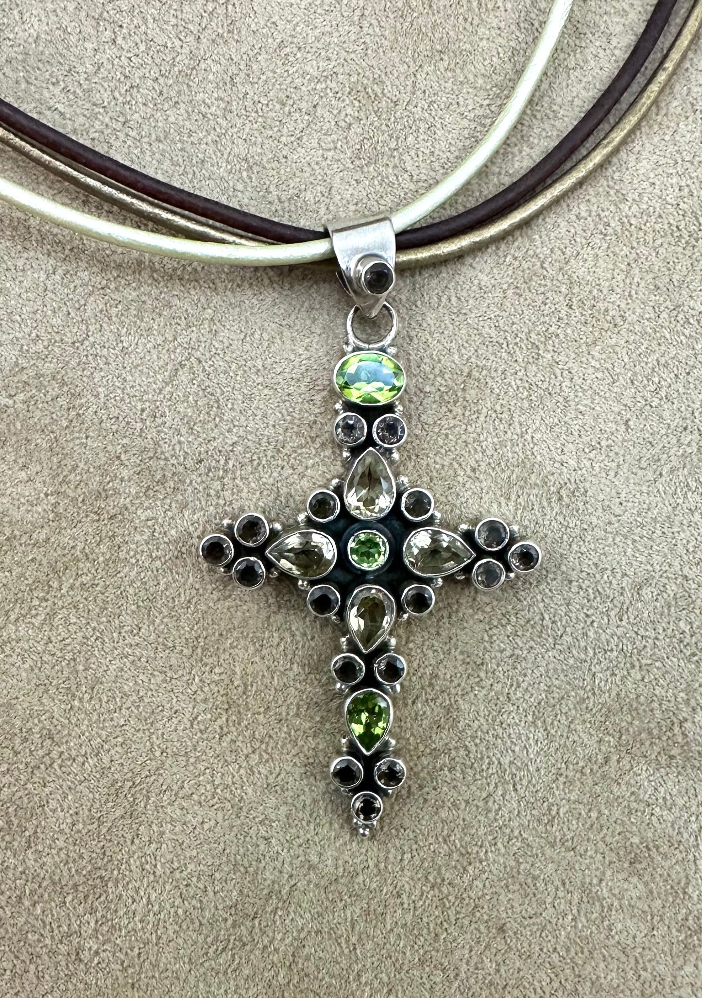 Gemstone Cross Necklace