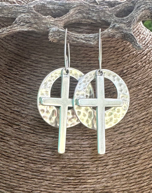 Sterling Cross Earrings