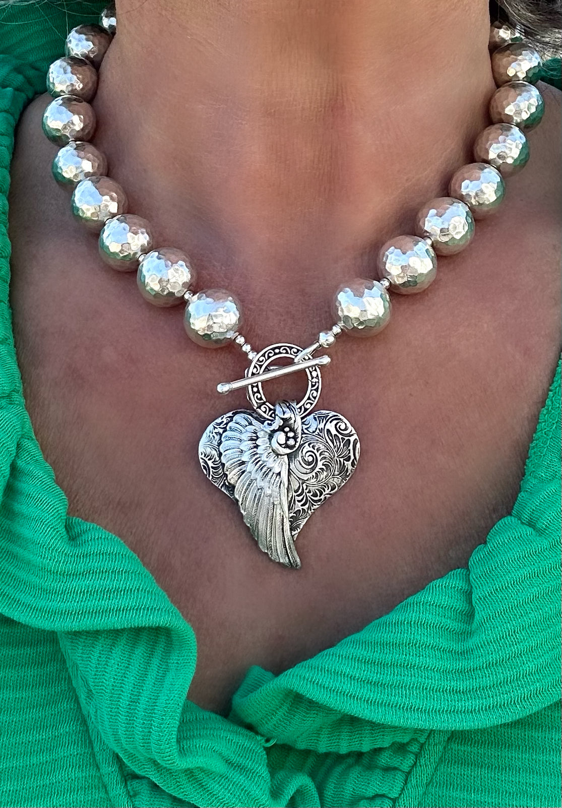 Artisan Heart with Wing Pendant