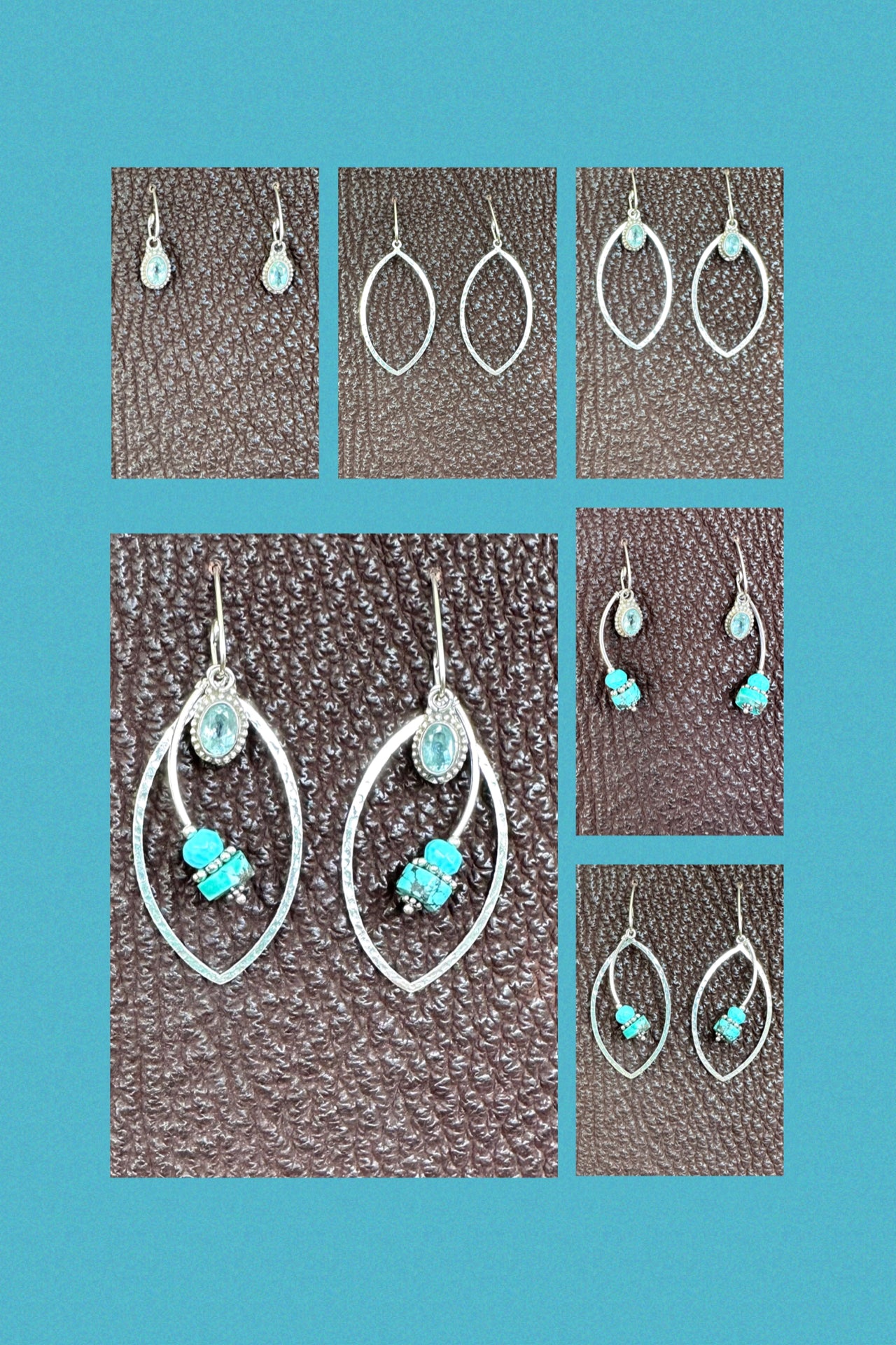 Turquoise with Blue Topaz Earrings