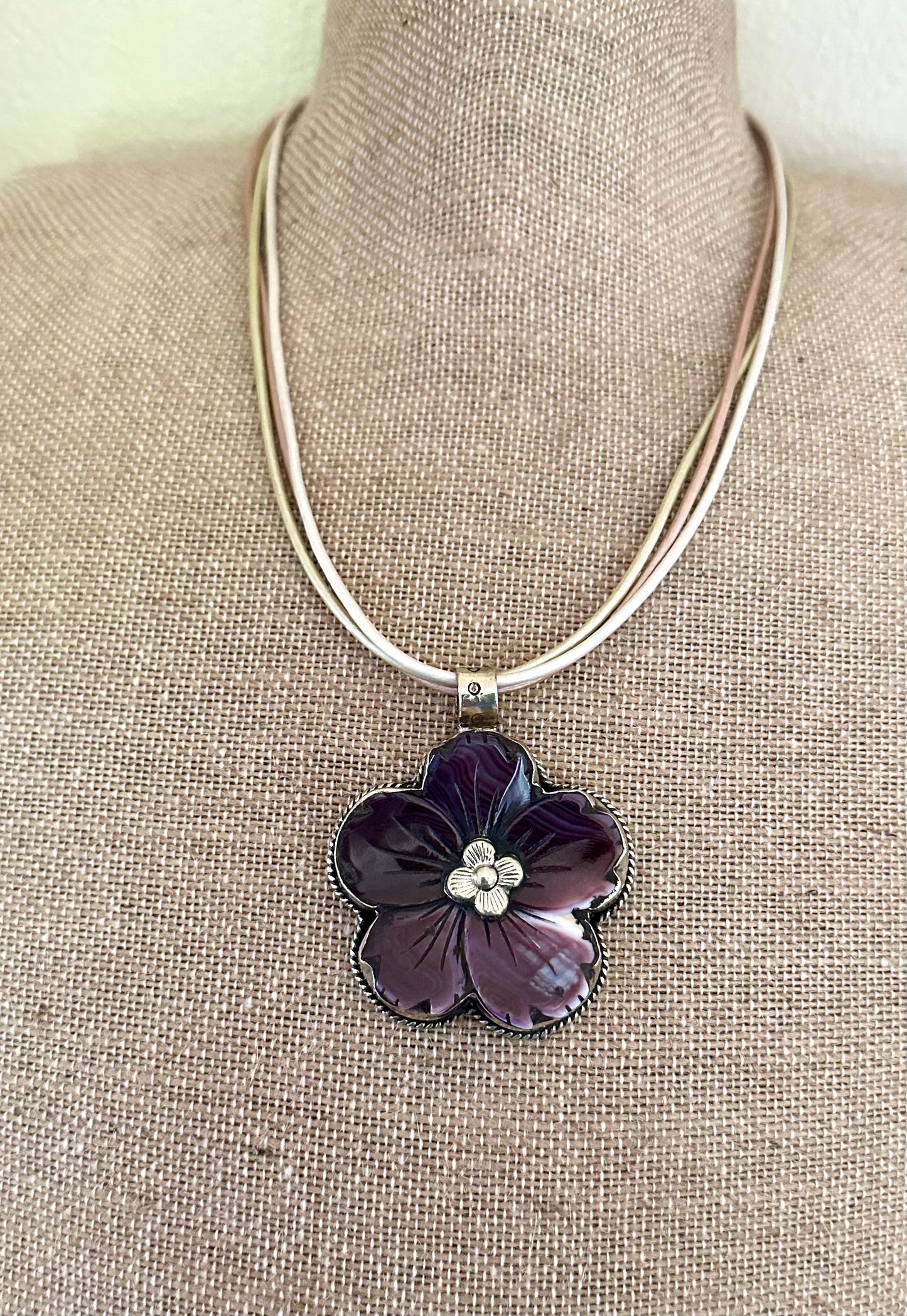 Carved Forever Flower Necklace