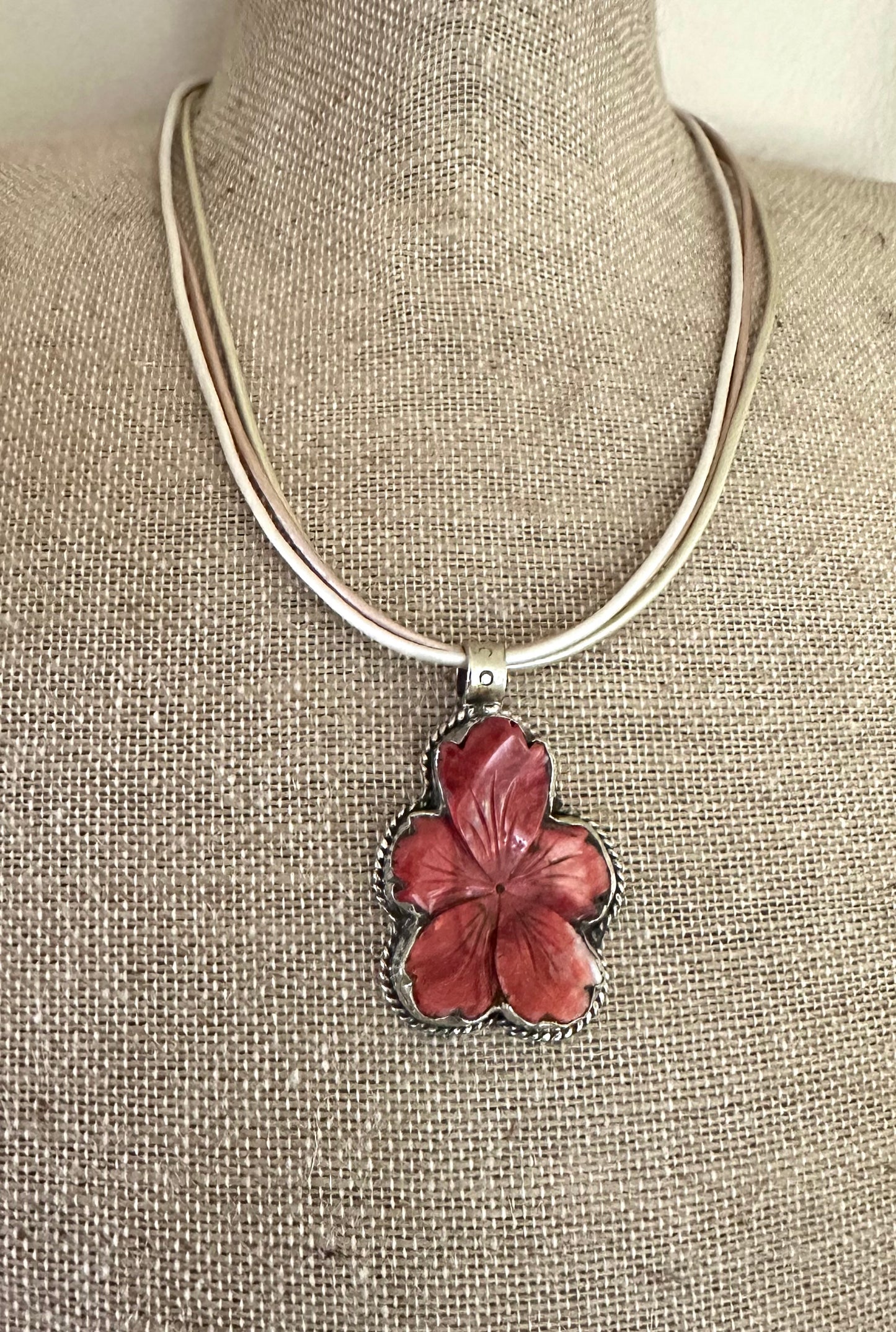 Carved Forever Flower Necklace