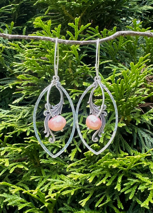 Pink Triple Dangle Earrings