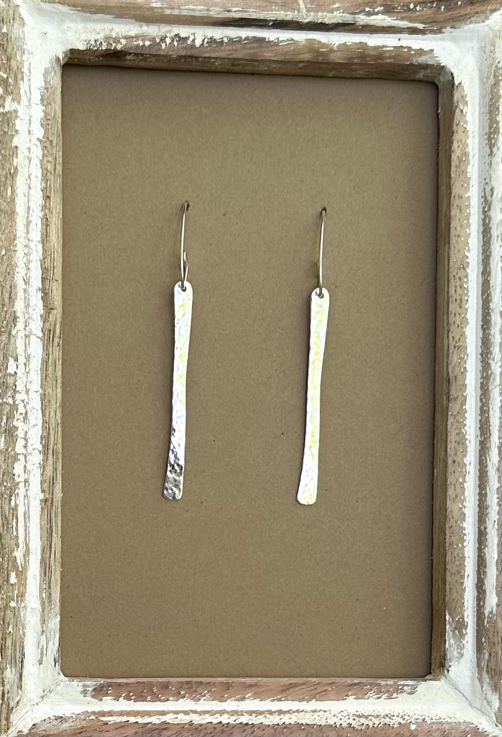 Circle with Hammered Bar Earrings