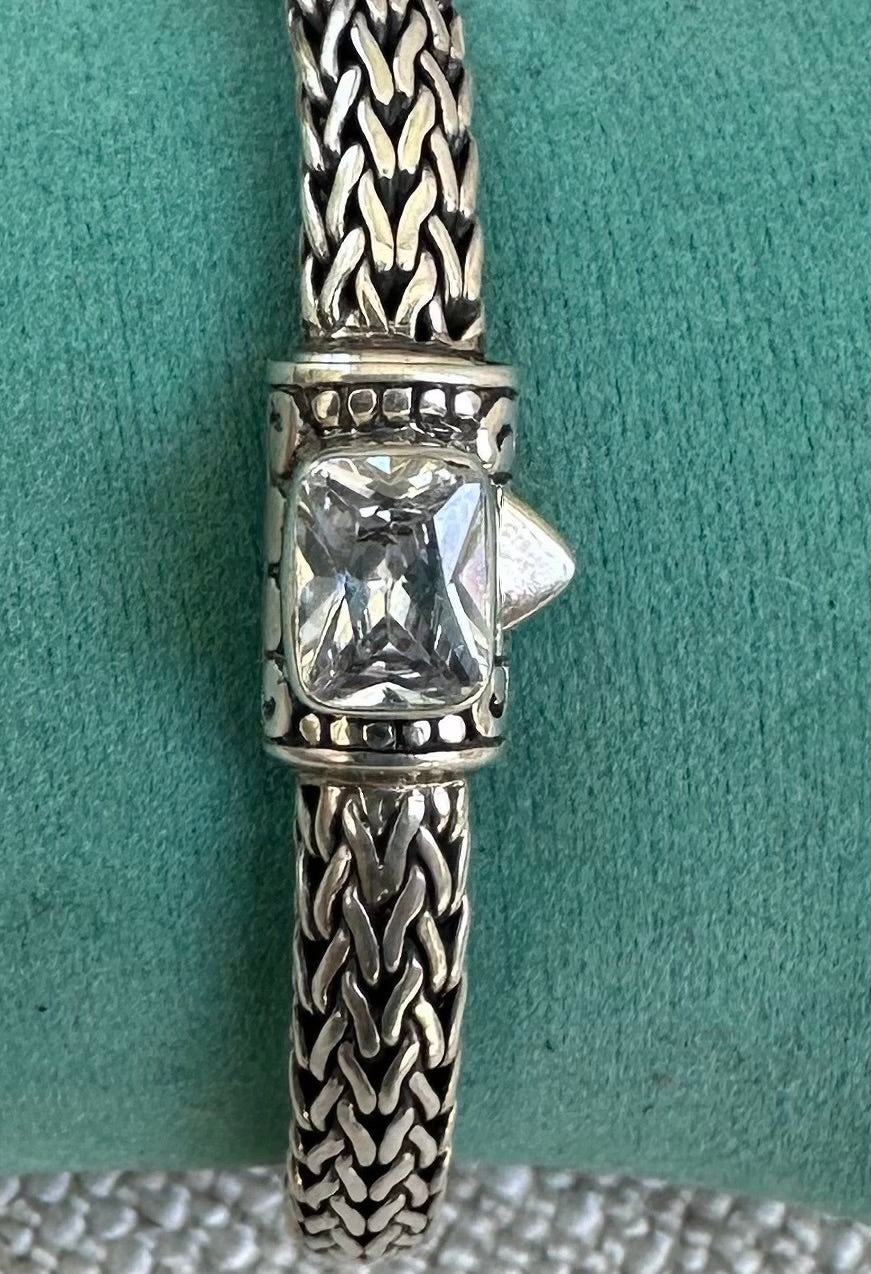 Rectangular CZ Bali Bracelet