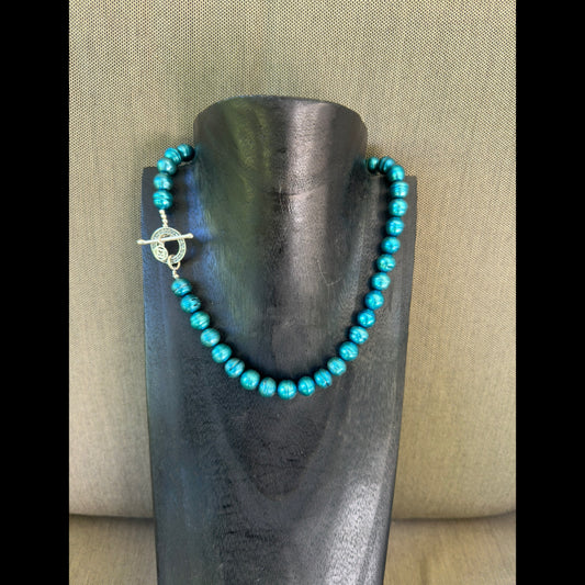 Brilliant Blue Pearl Necklace