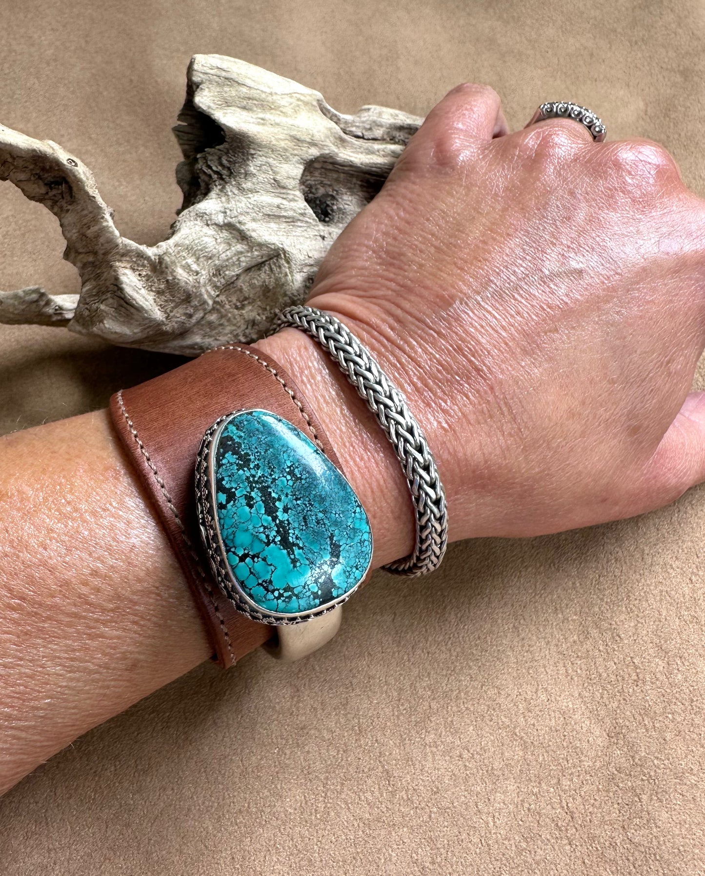 Turquoise Leather Bracelet