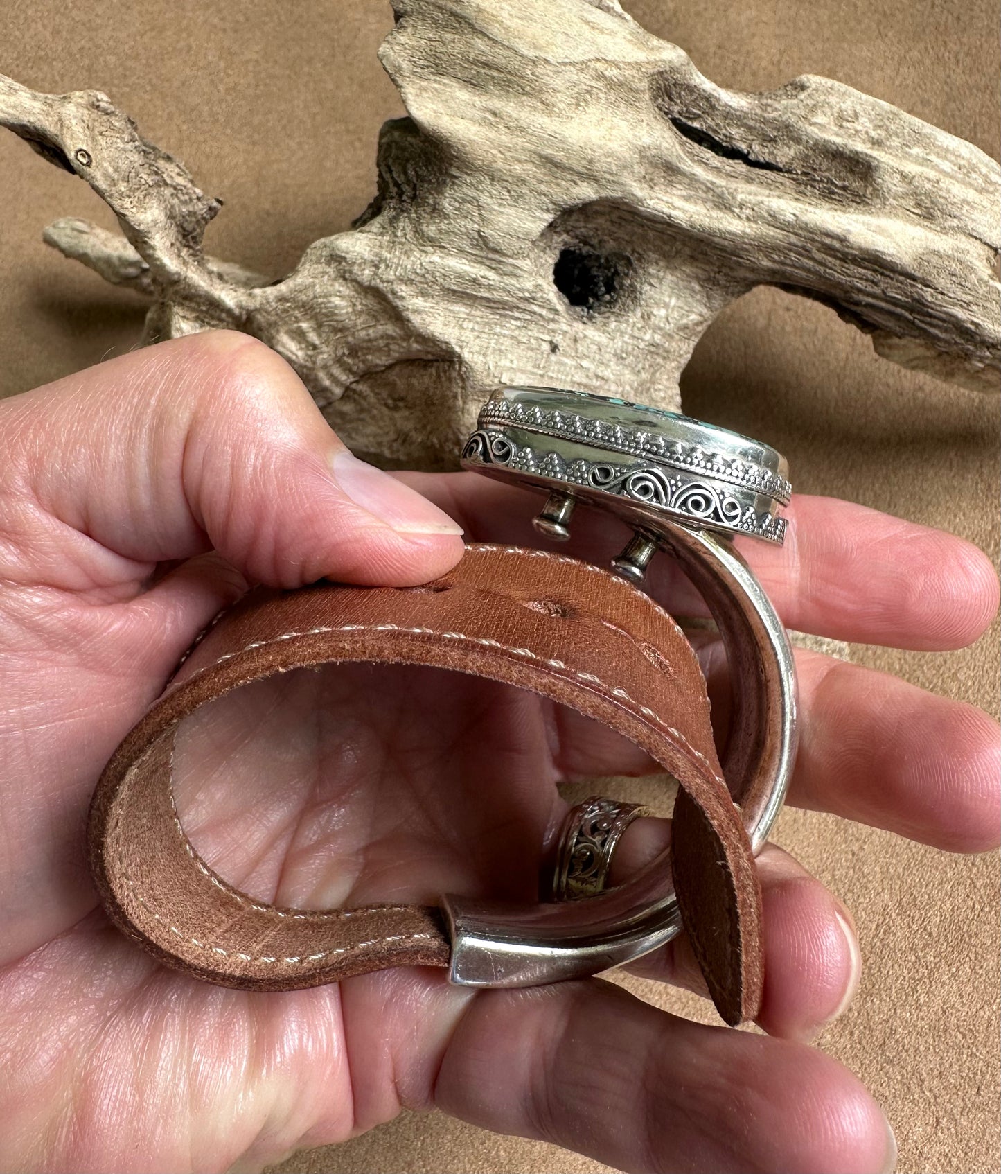 Turquoise Leather Bracelet