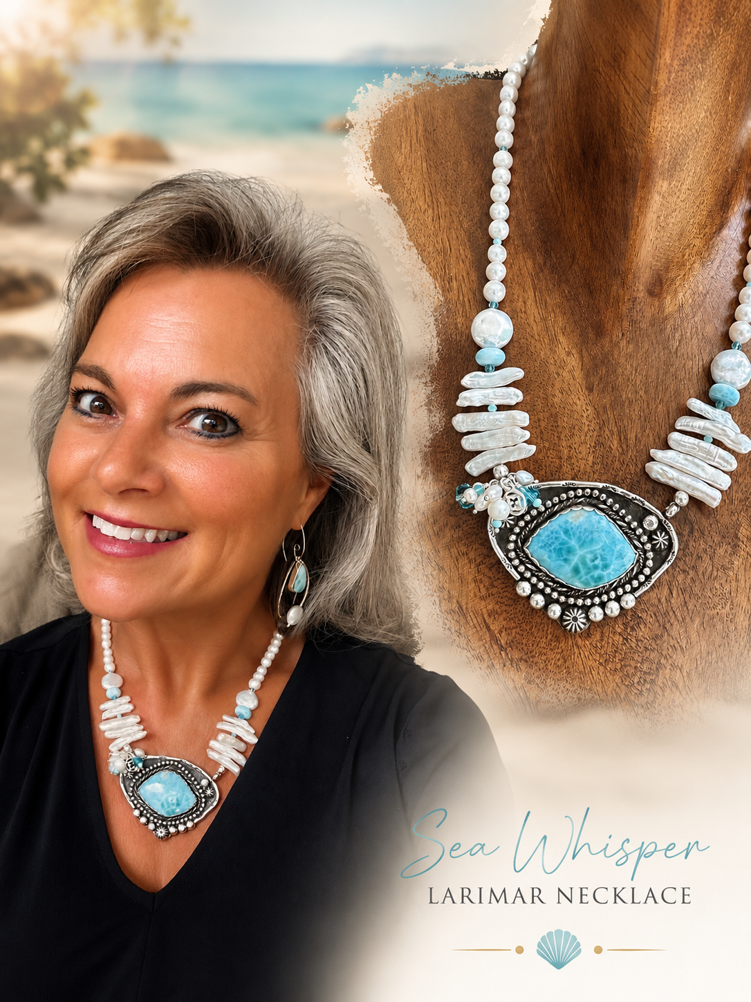 The Sea Whisper Larimar Necklace