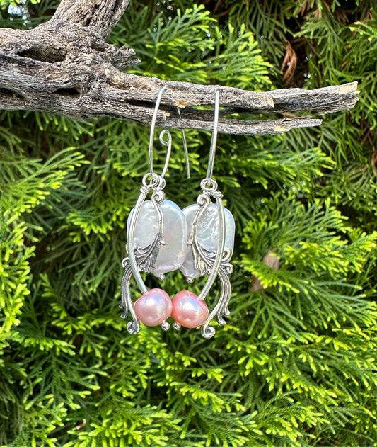 Pink Pearl Earrings